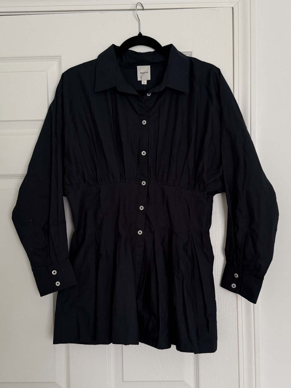 Maeve Navy Button-Front Tunic